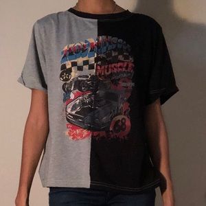 Split pattern race car tshirt